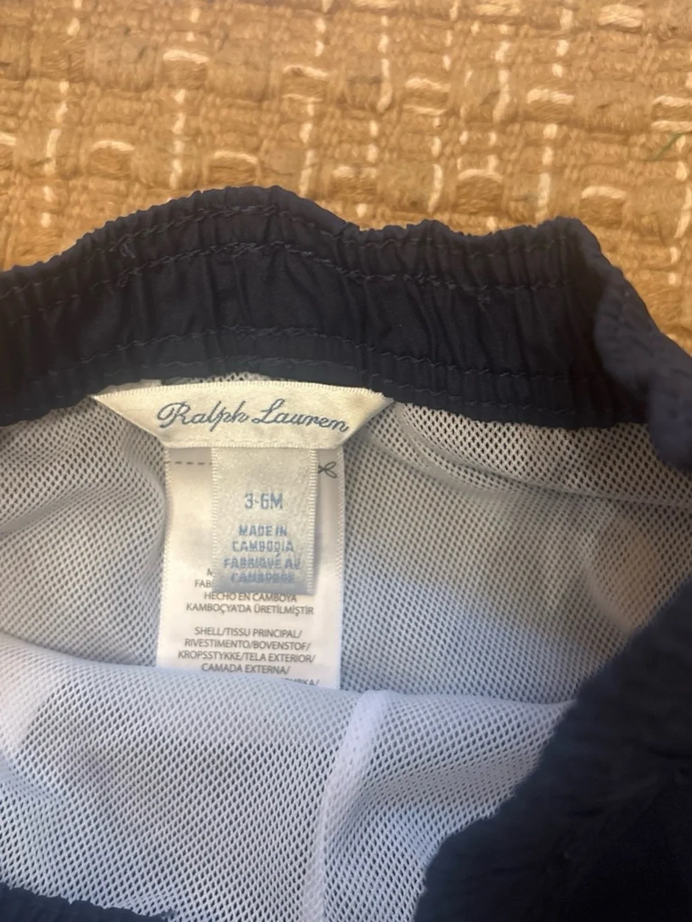 Ralph Lauren Navy Multi-Color Striped Polo and Navy Embroidered Shorts Set